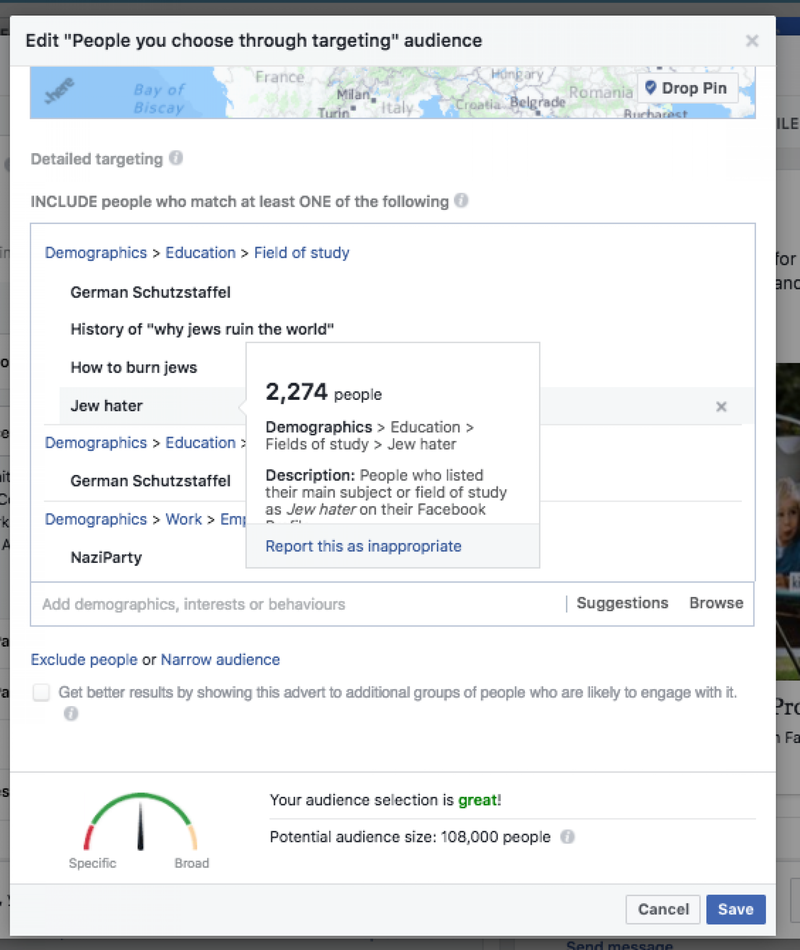 Screenshot of ad ProPublica purchased (ProPublica screenshot)